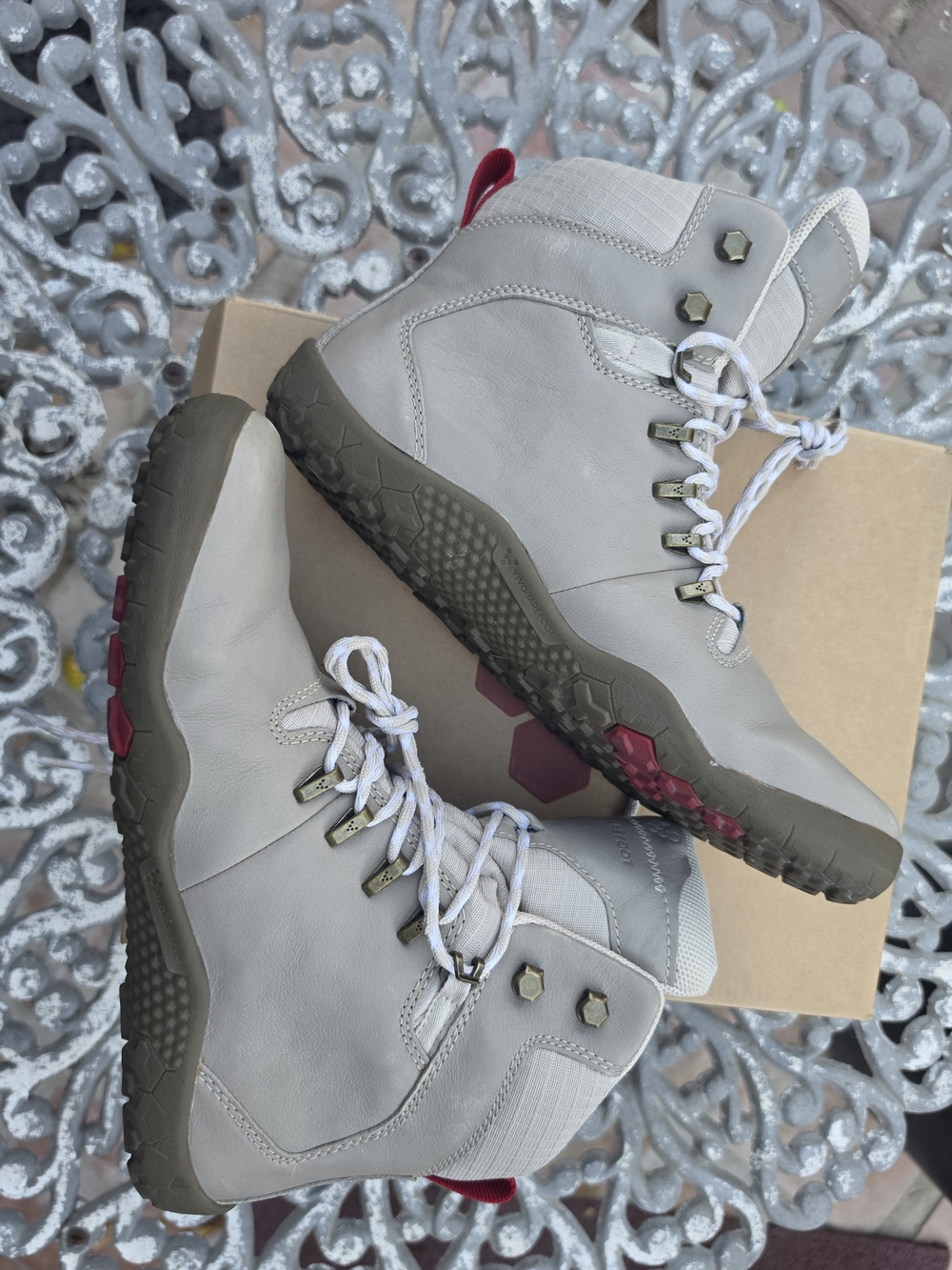 Vivo barefoot Women's Beige/Tan Waterproof Heeled Hiking Boots W8 - Picture 5 of 8
